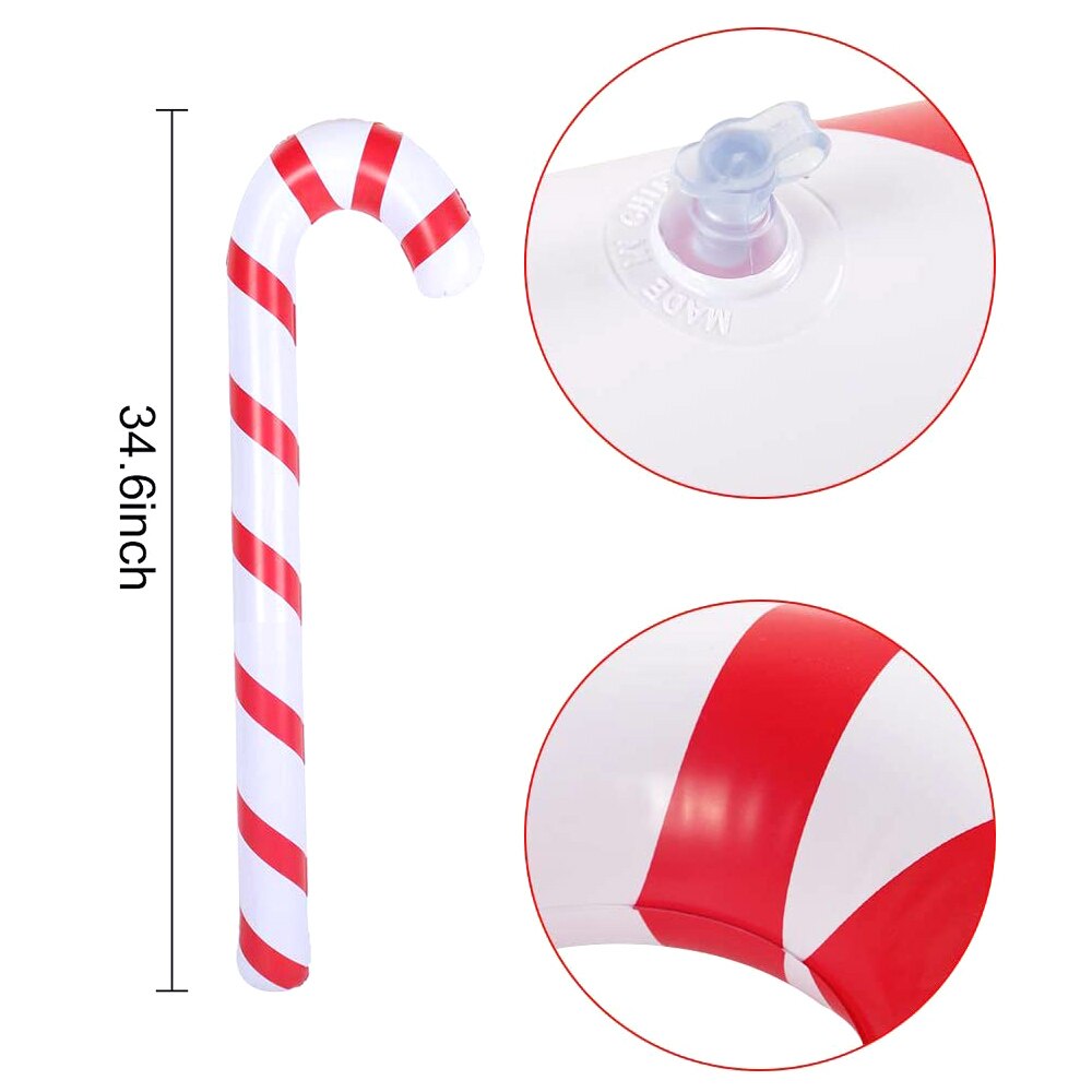 Halloween PVC Inflatable Blow Up Cane Walking Stick Crutch Party Fancy Accessory Christmas X'Mas Festival Crutch Toy