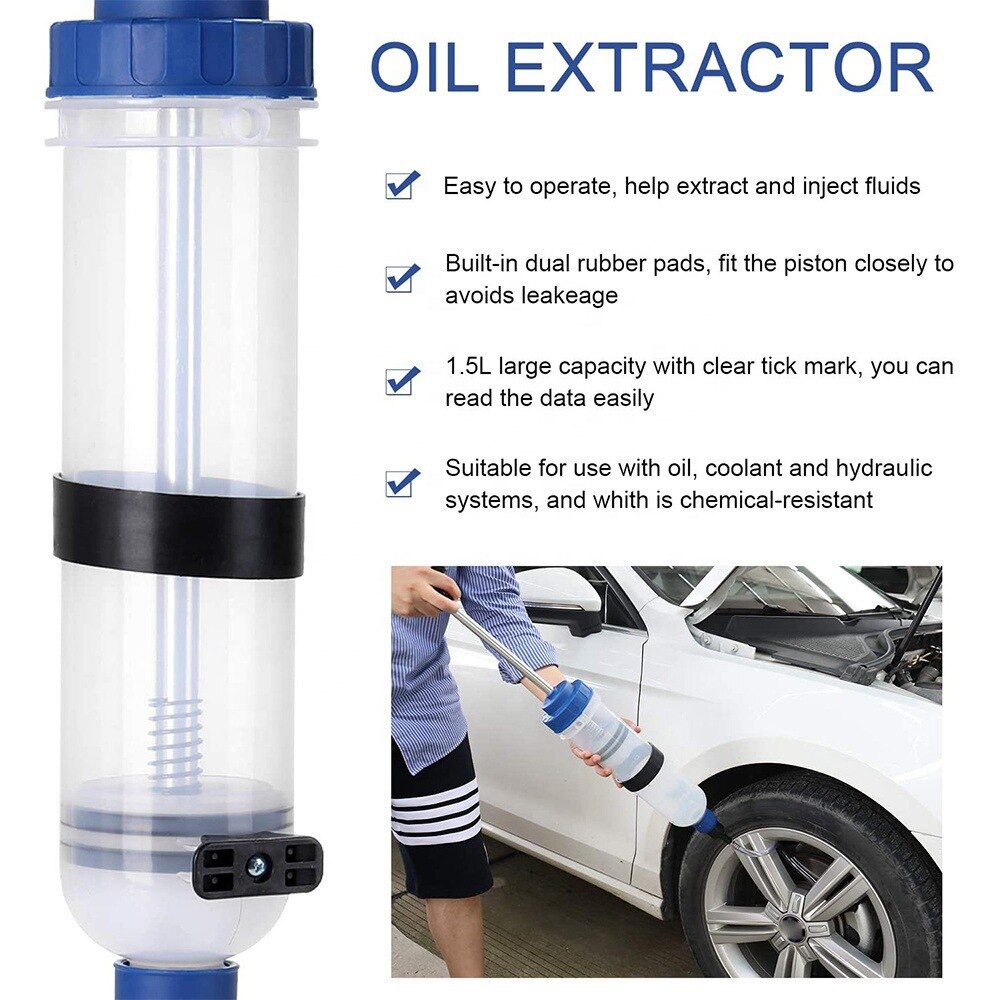 Extractor de fluido de aceite para coche, jeringa de extracción manual de transferencia de aceite y combustible, caja de cambios de motor, 200/500/1500ML