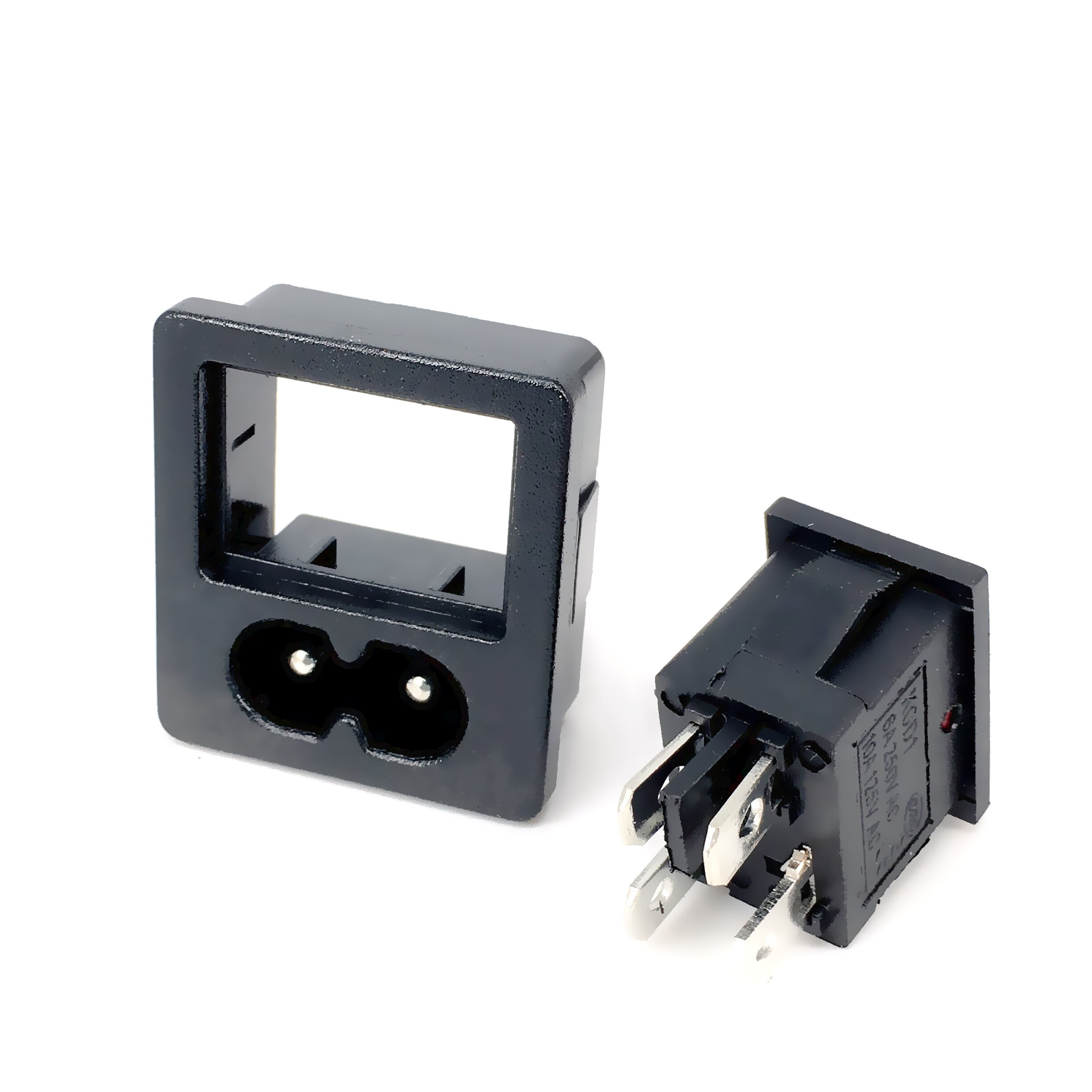 10pcs/lot AC 2.5A 250V IEC 320 C8 Power Cord Inlet Socket receptacle With ON-OFF Red Light Rocker Switch for Computer Amplifier