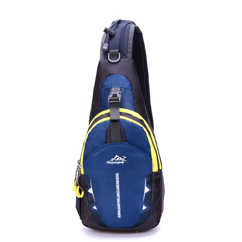 High Capacity Waterproof Chest Bag Camping Outdoor Travel Bags Women Men Travel Hiking Shoulder Sling Backpack: Navy blue