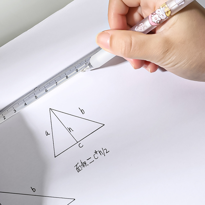 Simple Transparent Triangular Ruler 15cm 20cm Office School Measure 3D Ruler Measuring Cute Rulers School Papeleria