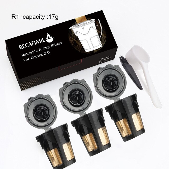 Reusable Coffee Filter Pod Filters Compatible with Kuring 2.0 K Cup Refillable Coffee Baskets: 3PCS R1
