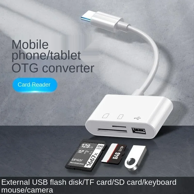 Micro Three-in-one Card Reader Android To TF/ SD/USB Interface To Connect To Camera U Disk SD TF Card USB 2.0