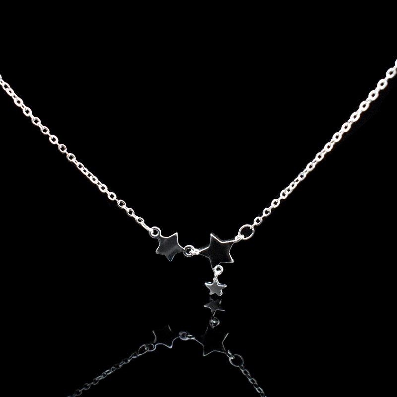 Three Stars Pendant Anklets Bracelet 925 Sterling Silver Simple Charm Star Ankle Chain For Women&Girl Jewelry