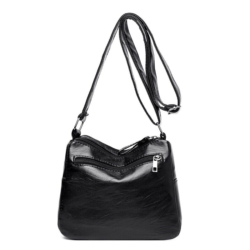 Vrouwen Tas Wilde Mode Multi-layer Casual Messenger Effen Tassen Dames Pu Lederen Schoudertas Crossbody Tas