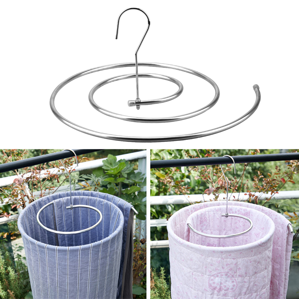 Cintre rond en forme de feuilles de couette en spirale, support de rangement pour couverture, support de séchage rotatif, permettant de gagner de l'espace, en acier inoxydable