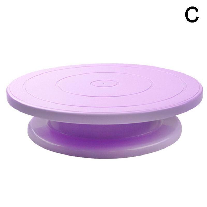 Rotating Anti-skid Round Plastic Cake Plate Turntable Diy Rotary Cake Cake Decorating Table Tool Stand Kitchen Baking D8N8: C