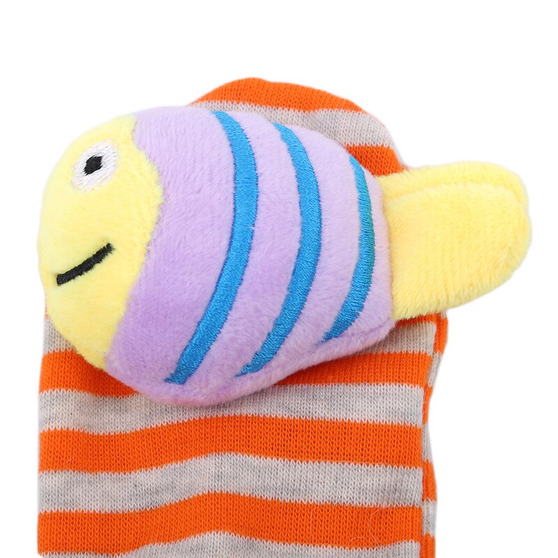 1pc Lovely Baby Kids Rattles Toys Cartoon Animal Socks Wrist Strap With Rattle Baby Foot Socks Bug Wrist Straps