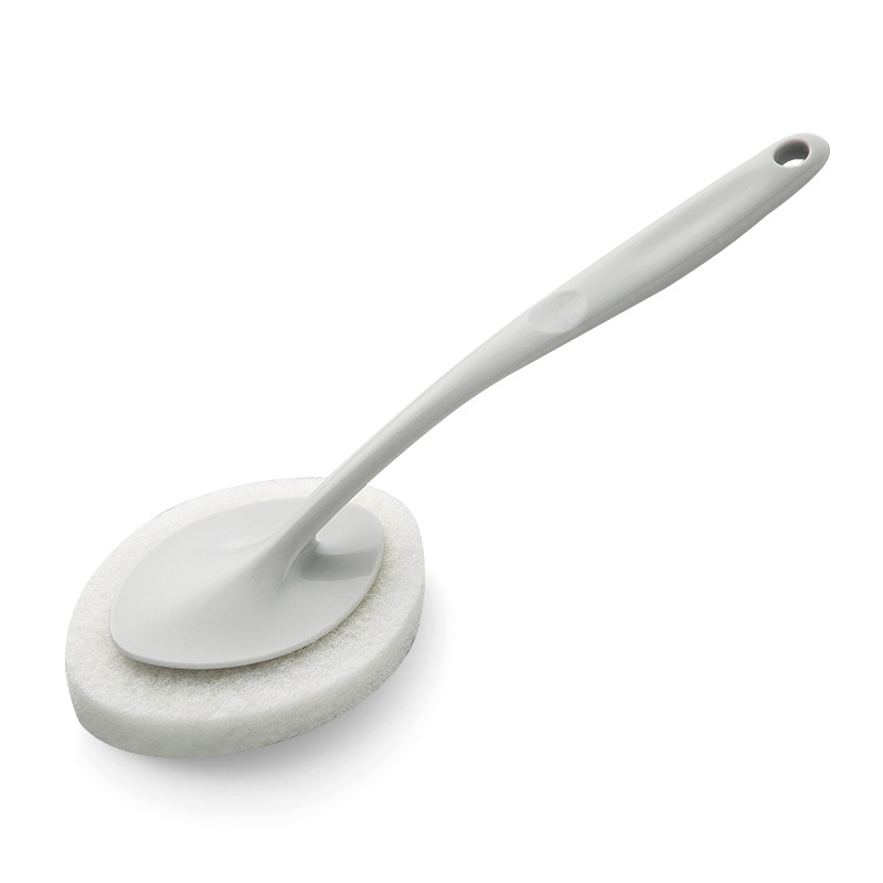 Spazzola in spugna per pulizia multifunzionale a manico lungo lavastoviglie cucina toilette bagno strumento di decontaminazione piastrella per pavimenti: green