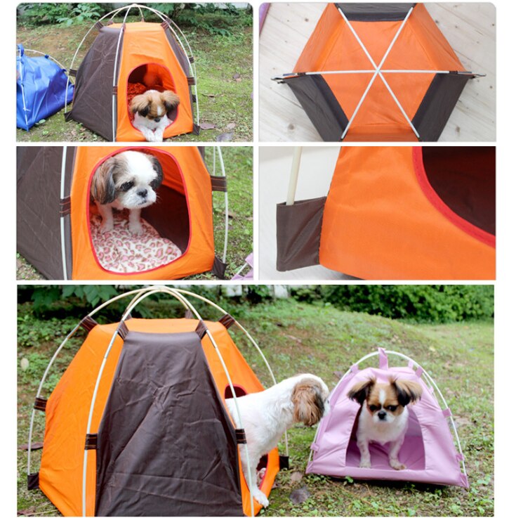 Vandtæt foldbar bærbar udendørs indendørs kæledyrstelt hund kat camping pop up taske til lille og mellem hundekat