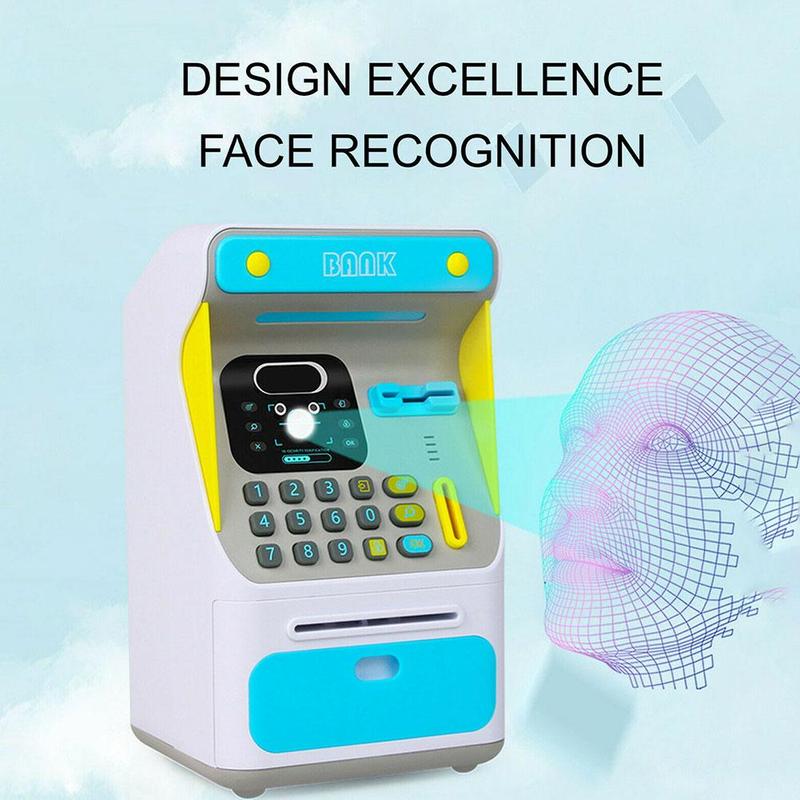 2 stücke Simulierte Gesicht Anerkennung Atm Maschine Spielzeug Sicher Piggy Bank Frühen Geld Für Kinder Sparen Sie Pädagogisches