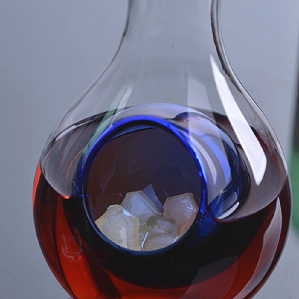 Jarra de vino de cristal única de 450ml aireador decantador de vino contenedor jarra de vino mantener fresco jarra para vino cóctel Champagne herramientas de enfriamiento