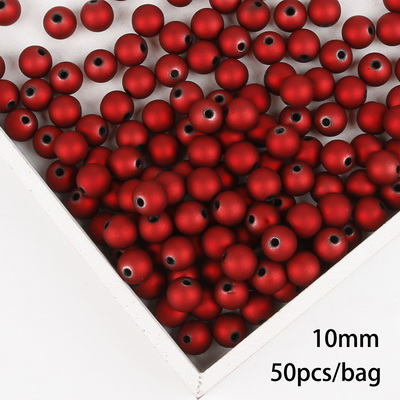 Svarte/røde matt plastrunde perler 6 8 10 12 14 16mm abs-perler med frostet overflate, 15-200 stk. til smykkefremstilling: Rosa