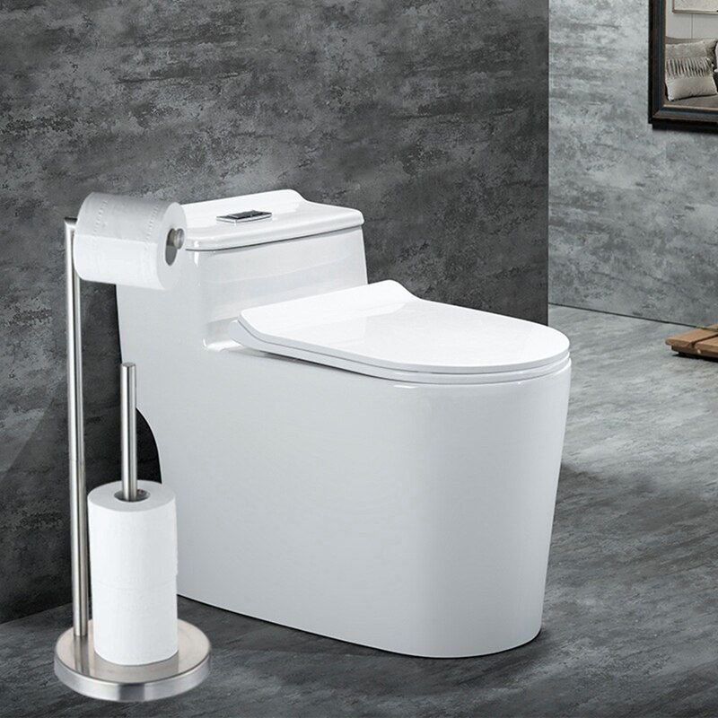 Freestanding Toilet Paper Holder Stand with Reserve, Stainless Steel Tissue Holder, Toilet Paper Stand for Bathroom