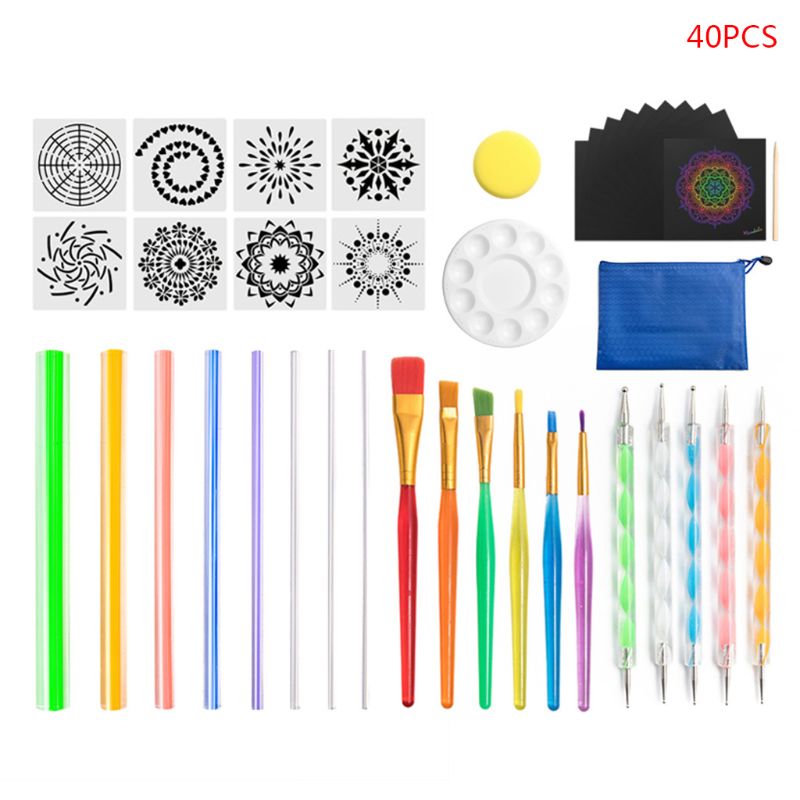 40pcs/set Mandala Dotting Tools for DIY Painting Rock Pottery Stencil Template X7YD: 29