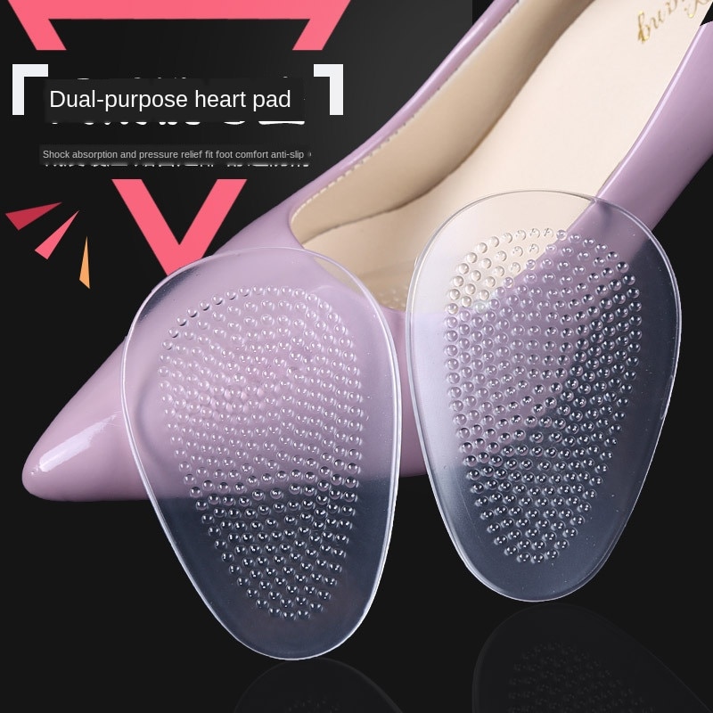 Perzik hart voorvoet hak halve meter pad wasbare gel voorvoet binnenzool binnenzool hoge hak platte zool casual schoen antislipmat