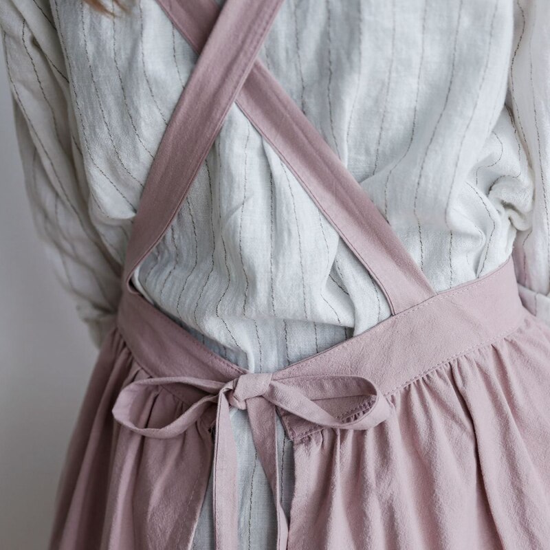 Künstlerische Baumwolle Leinen Kochen Küche Schürzen Für Frau Kleid Blume Einkaufen Kittel Friseur Lätzchen Garten Overall Reinigung Schürze
