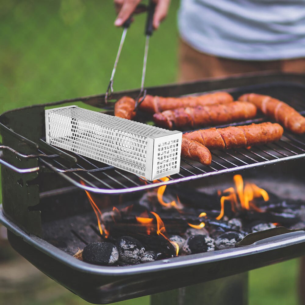 Tube à granulés carrés en acier inoxydable, 6 pouces, pour Barbecue, fumoir, outils de Barbecue