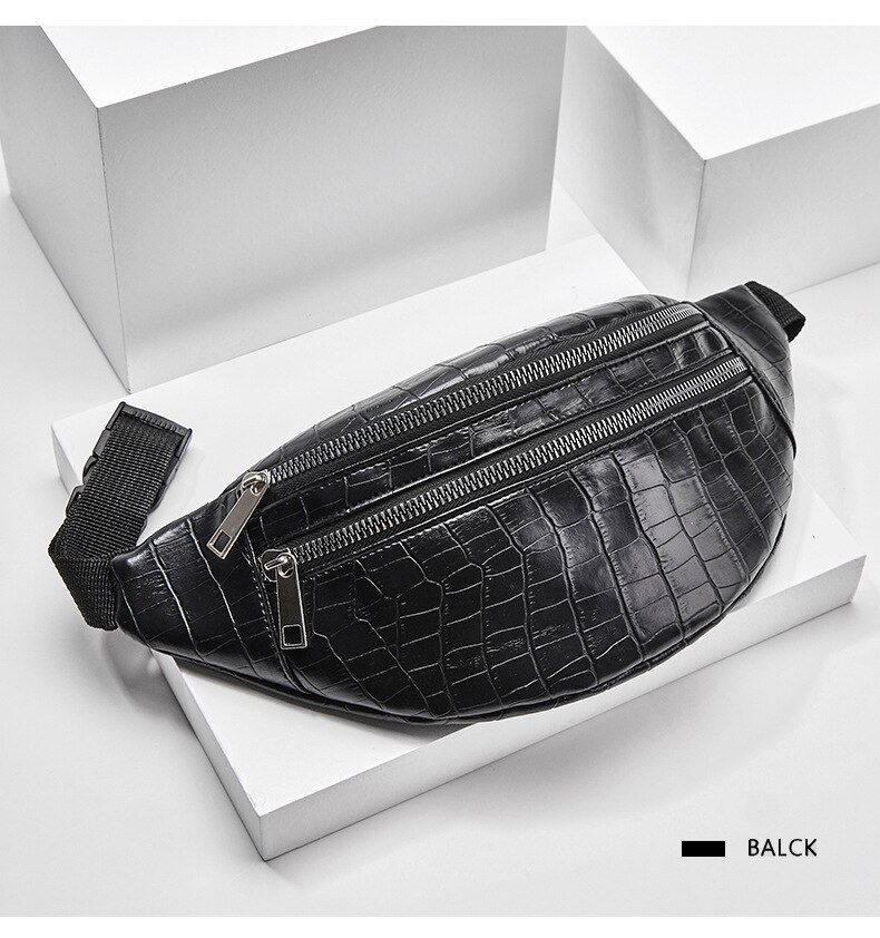 Jin Mantang Women's Waist Bag Crocodile Women PU Leather Bag Fanny Pack Message Bag Fanny Pack Message
