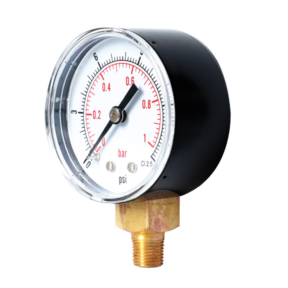 Trykmåler 0-15 psi 0-1 bar dial pneumatisk hydraulisk radial manometer til vandolie lufttryktest