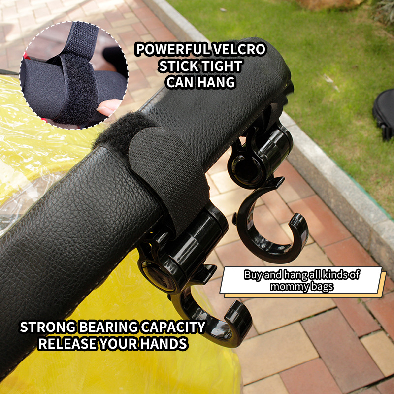 2 PCS Cartoon Stroller Acessórios Grau Grande Gancho Umbrella Car Gancho e Loop Stroller Gancho