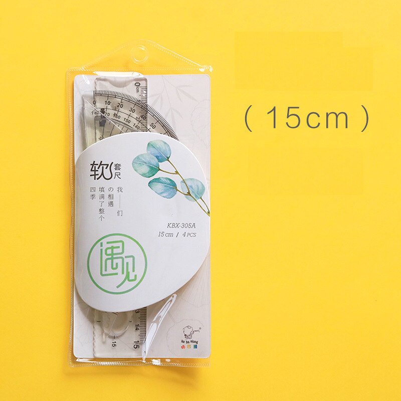 Soft Ruler 15cm/20cm Ruler Primary School Students Measuring Tool Metric Ruler Set Children Stationery School Supplies: Transparent-15cm