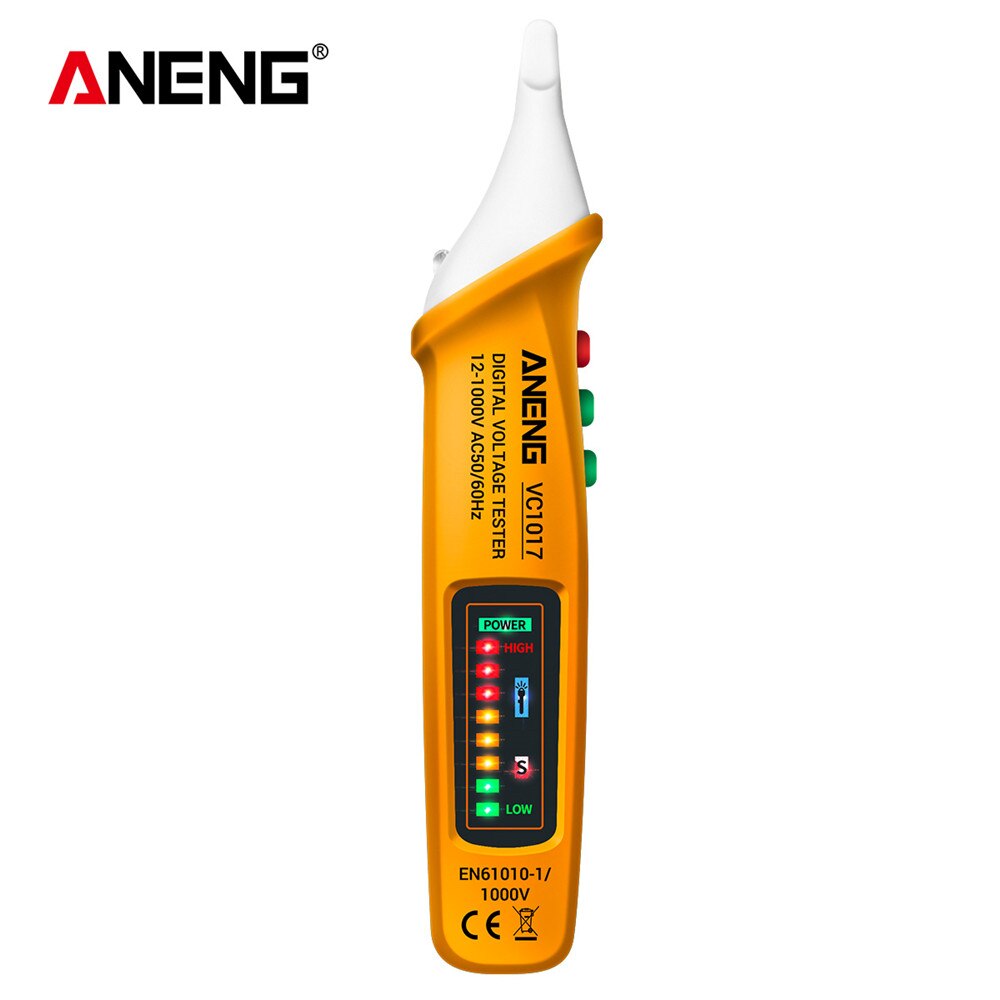 ANENG VC1017 herramientas electricista voltimetro boligrafos 12v digital tester boligrafo coche electricidad comprobador de voltímetro metro medidor consumo instrumentos eléctricos detector de voltaje sin contacto: yellow