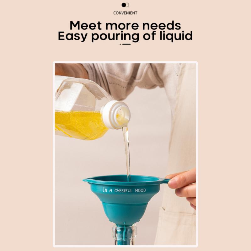Mini Silicone Funnel Folding Funnel Kitchen Household Multifunctional Collapsible Portable Folding Oil Funnel Wine Funnel