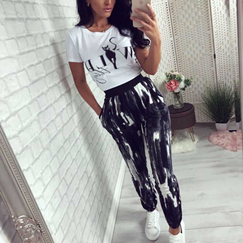 Autumn Women Casual Sweatpants Striped Printed Long Pant Lady Loose Sports Running Trousers Women Joggers Sweat Sport Pants