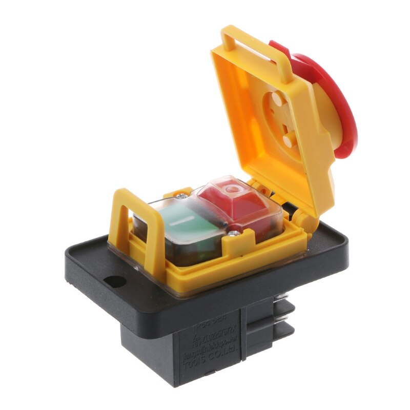 1 Pc Plastic Waterproof Magnetic Switch KJD12 250V 4Pin Waterproof Magnetic Start Stop No Volt Release Pushbutton Switch