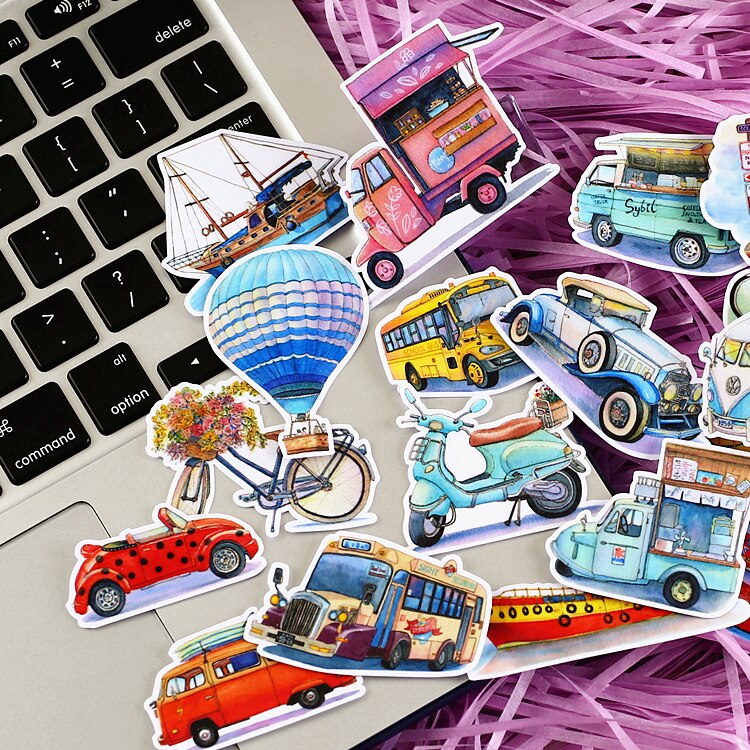 20PCS Transport Stickers Ambachten En Scrapbooking stickers boek Decoratieve sticker DIY Briefpapier