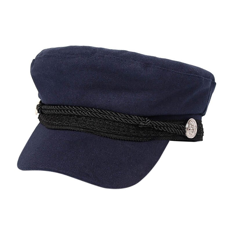 Sombrero octogonal de algodón con botones y bisagras para hombre y mujer, gorra plana de Golf, calentador de cabeza, ropa deportiva, versión coreana: Azul