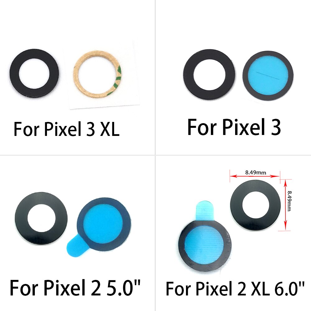 2 Stks/partij, achteruitrijcamera Glas Lens Voor Google Pixel 2 3 Xl 5.0 "6.0" Back Camera Glas Met Lijm