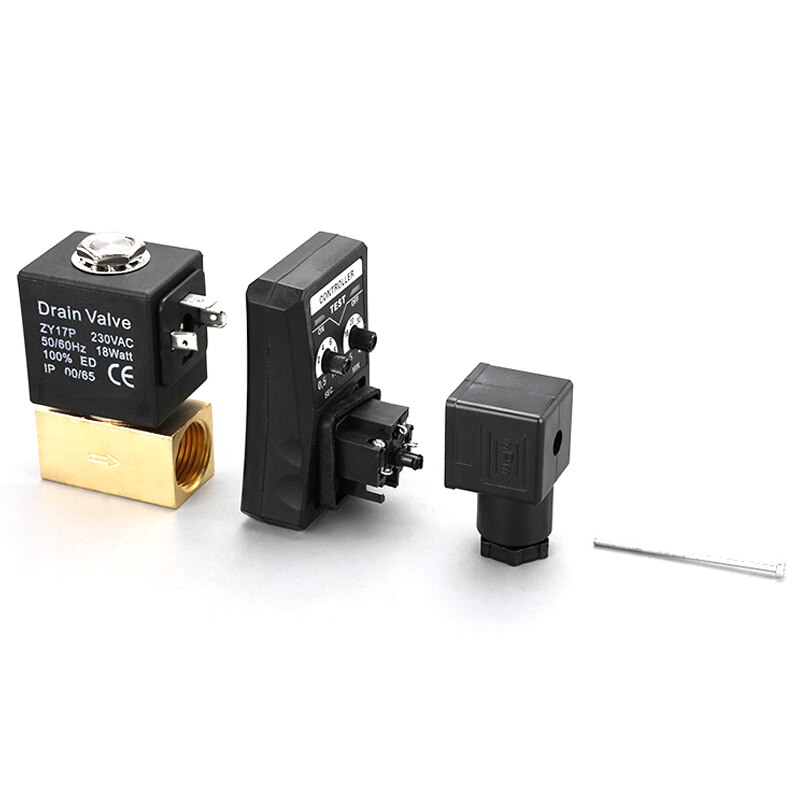 Ac 220v 1/2 "tommer elektrisk timer automatisk vandventil elektronisk afløbs magnetventil til luftkompressor kondensat