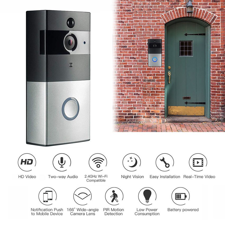 Smart Ip Video Intercom Wifi Video Deurtelefoon Deurbel Wifi Deurbel Camera Voor Appartementen Ir Alarm Draadloze Beveiliging Camera