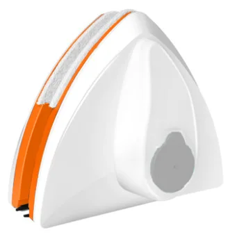 Cepillo limpiador de ventanas de vidrio magnético, limpiaparabrisas automático de doble capa con descarga de agua, herramientas de limpieza del hogar: Amarillo claro