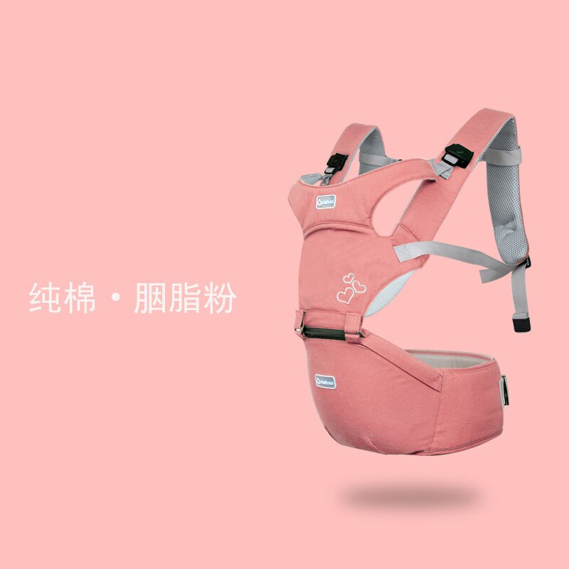 Assento do quadril do portador de bebê multifunction para o bebê de 3-36 meses, 6-em-1 maneiras de transportar, todas as estações, perfeito para caminhadas shopping travelli: Pink