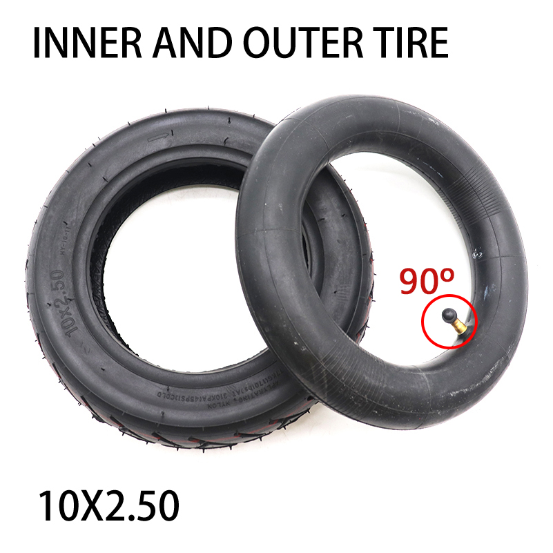 Innen Außen Reifen 10X 2,50 10x 2,5 Rohr Innertube mit gebogen ventil 90 Grad ventil für Baby Kinderwagen Kinderwagen Rolle 10 zoll: st10x2.50io