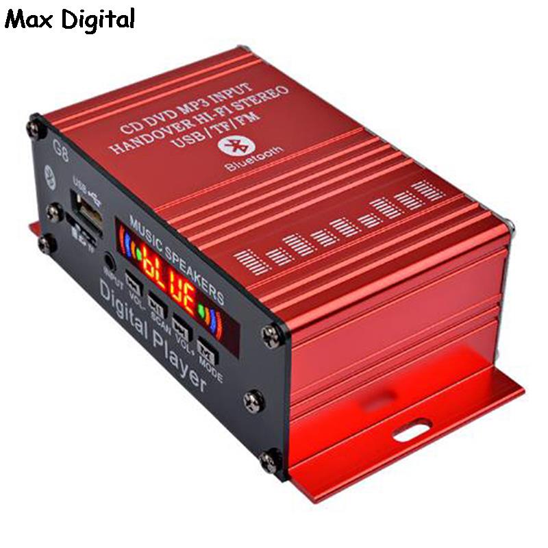 G8 Auto 12V 200W 4 Kanaals Digitale Versterker Stereo Bluetooth Aux Fm MP3