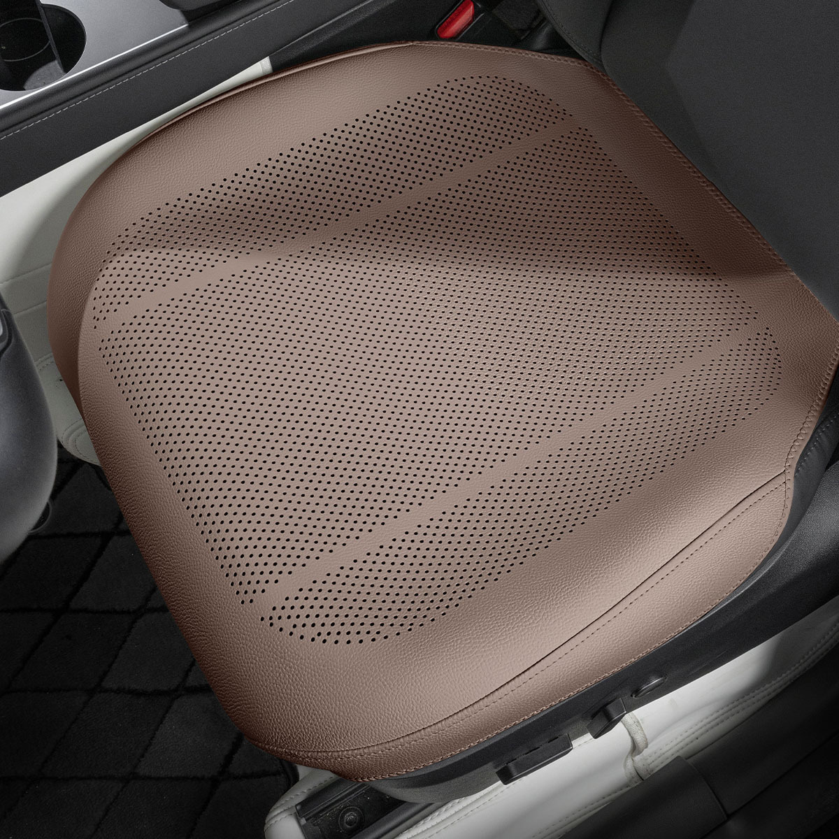 cojín de asiento de coche mejorado, cojín fresco de verano con ventilación, cojín de asiento Universal para las cuatro estaciones, cojín cómodo completamente incluido: Plata