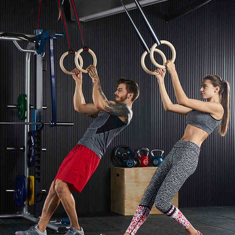 Hout Gymnastiek Ringen 28 Mm Gym Ringen Met Verstelbare Lange Gespen Bandjes Voor Workout Home Gym Cross Fitness & T8