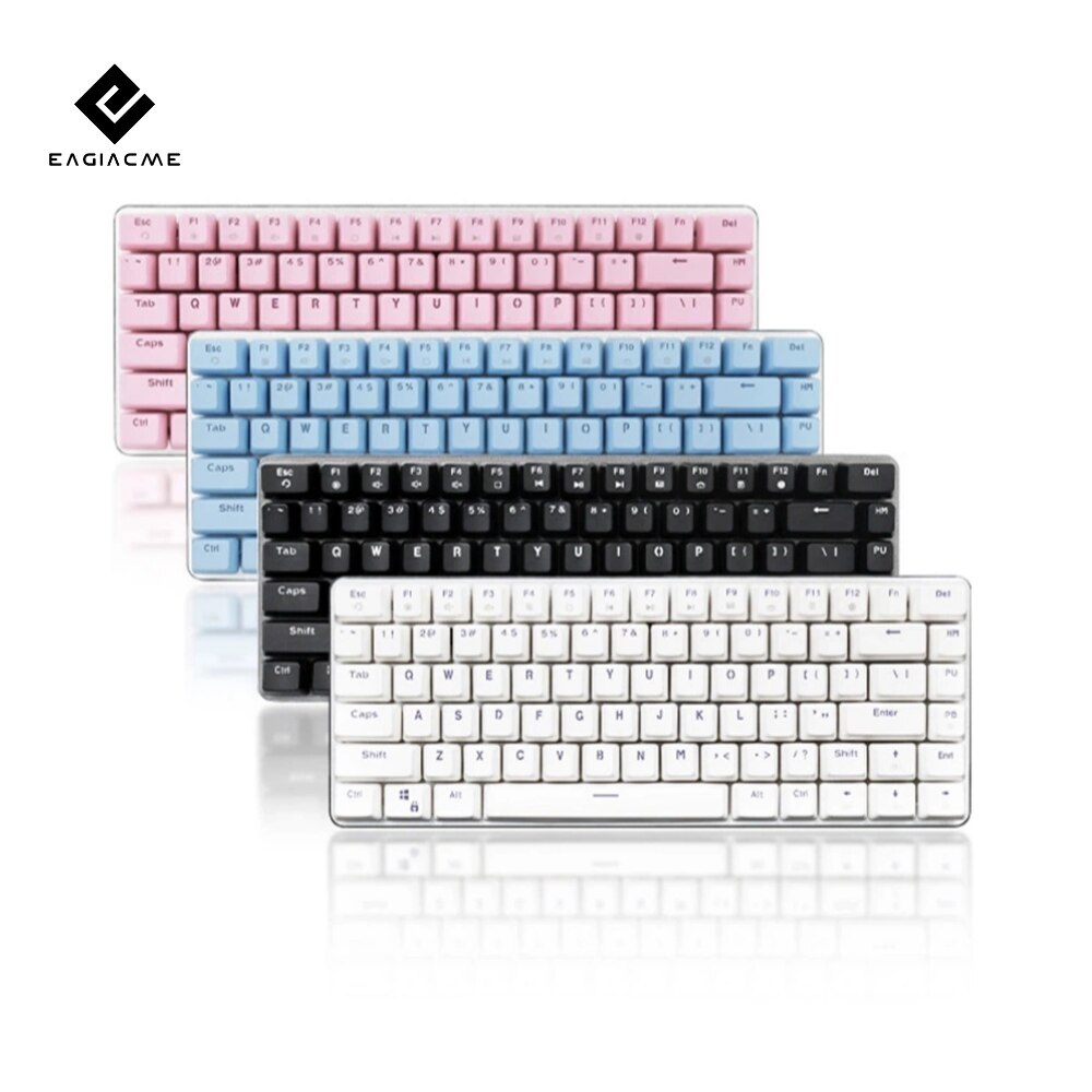 82 Keys Gaming Mechanical Keyboard Mini Keyboard Swap White Backlit Double Color Injection Keycaps Metal Panel Anti-ghostin