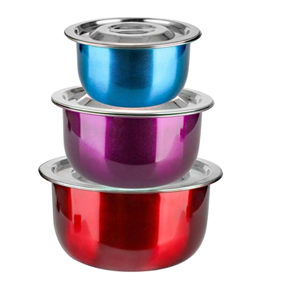 3 Stuks Soepkom Praktische Lichtgewicht Soeppan Met Deksel Voedsel Container Voor Hotel Restaurant Home: Colorful