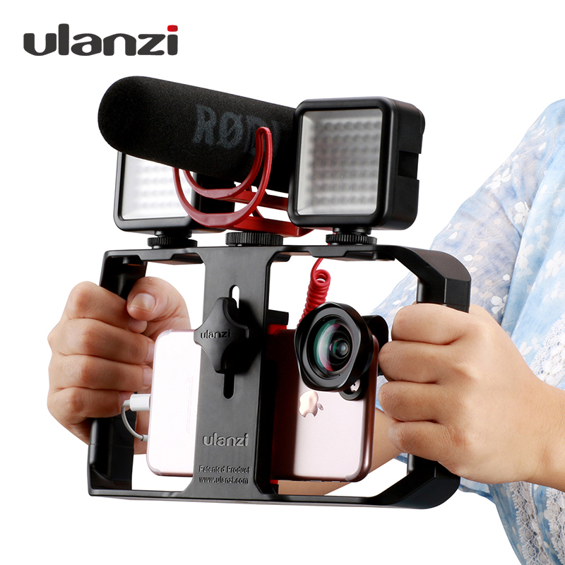 Ulanzi U-Rig Pro Smartphone Video Rig Mobile Vlogging Filmmaking Stabilizer with 1/4 Screw Cold Shoe Mount for iPhone Xiaomi