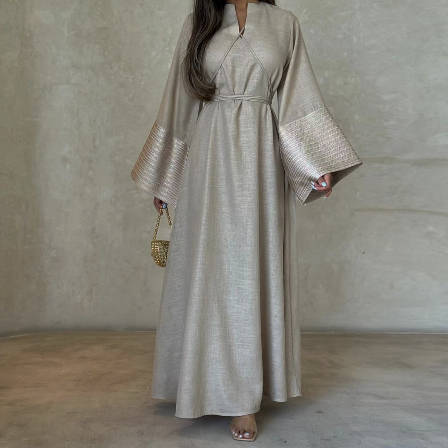 Stickerei Abayas für Frauen 2023 Neue Muslimischen Kleid Dubai Türkei Kaftan Eid Ramadan Djellaba Kaftan Marocain Frauen Kleid: XXL / Schwarz