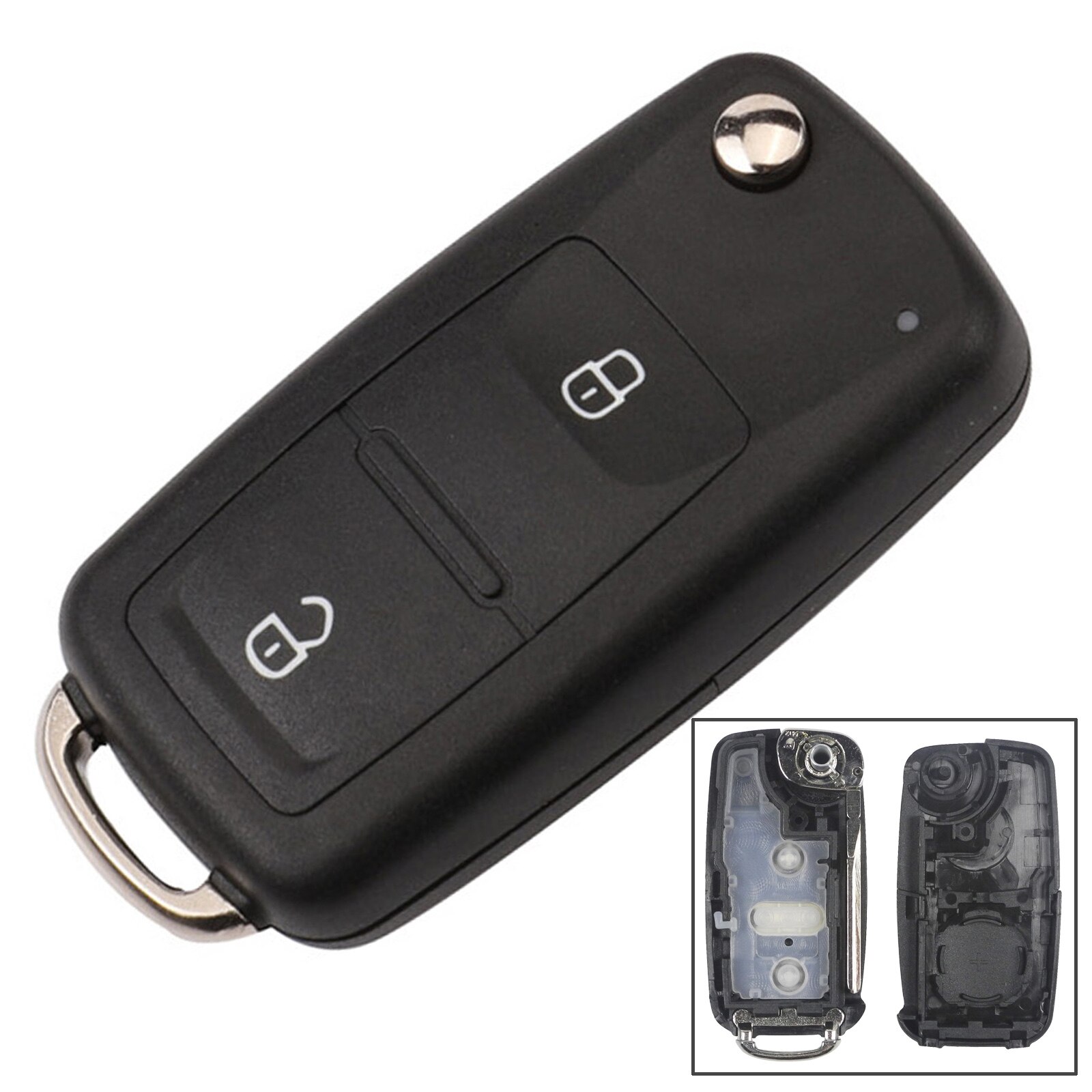 jingyuqin Flip Remote Car Key Shell Fob For VW Polo Golf MK6 Tiguan Touareg 202AD 202H 202Q 2/3/4/5 Button Key Case: 2 Buttons