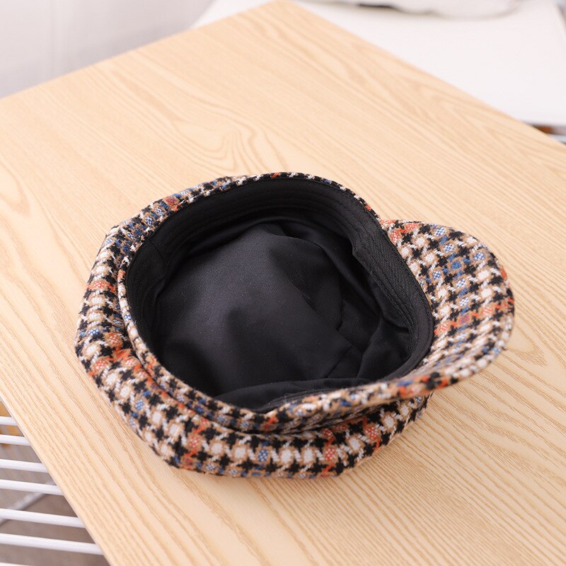 Niños chicos chicas Vintage comprobado Octagonal sombreros Newsboy gorra de taxista Otoño Invierno Visor Cap