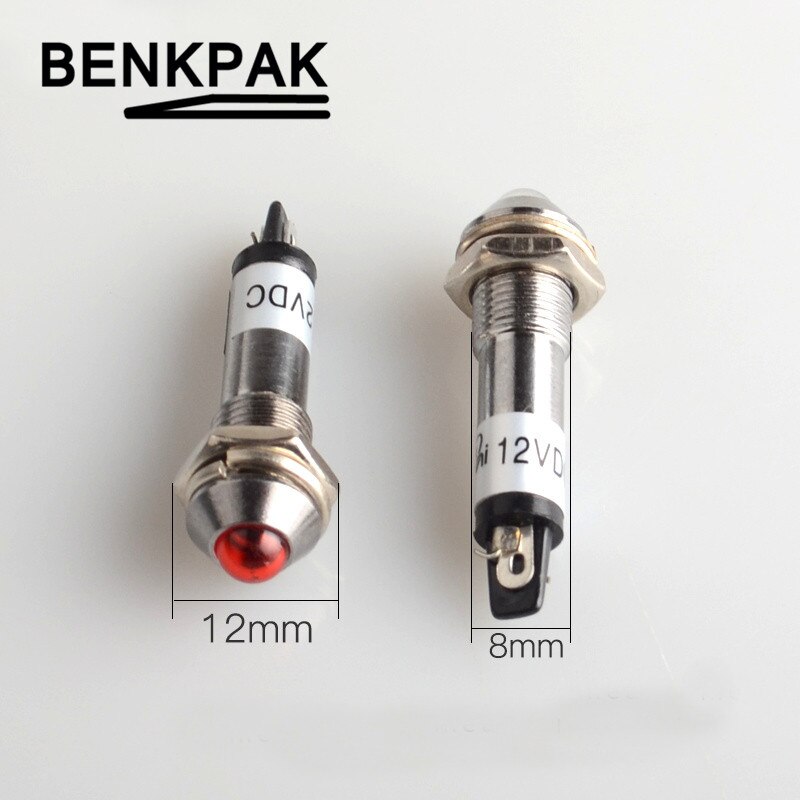 5PCS signal light 8mm pilot lamp signal light 12V 24V 220V LED indicator light