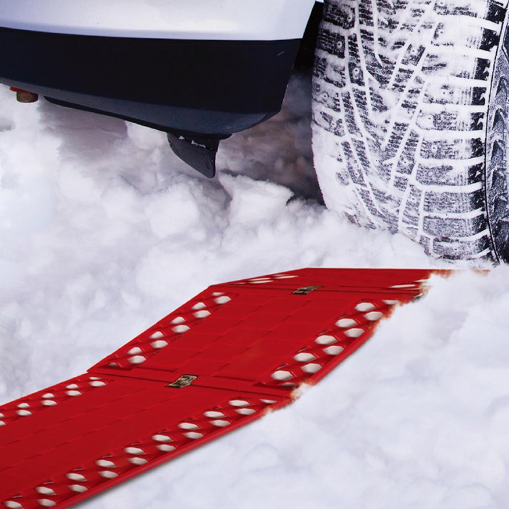 2 Stuks Winter Opvouwbare Auto Tractie Mat Antislip Sneeuw Zand Band Pads Board