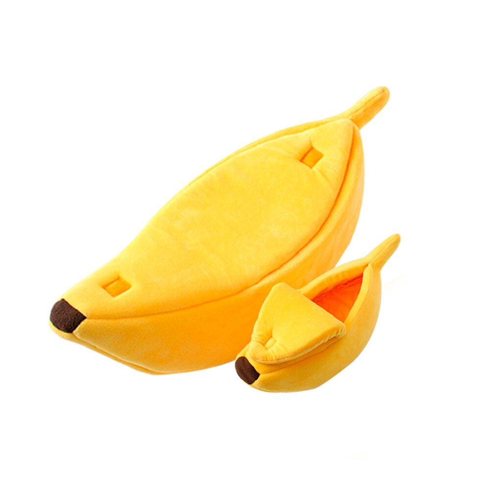 Gato de banana cama casa bonito aconchegante gato esteira camas quente portátil pet cesta canil almofada do cão de estimação gato suprimentos